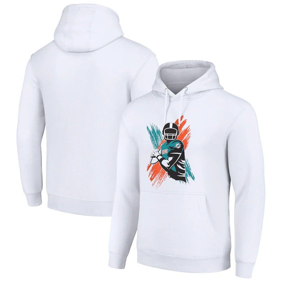 Men miami dolphins  white 2024 NFL hoodie